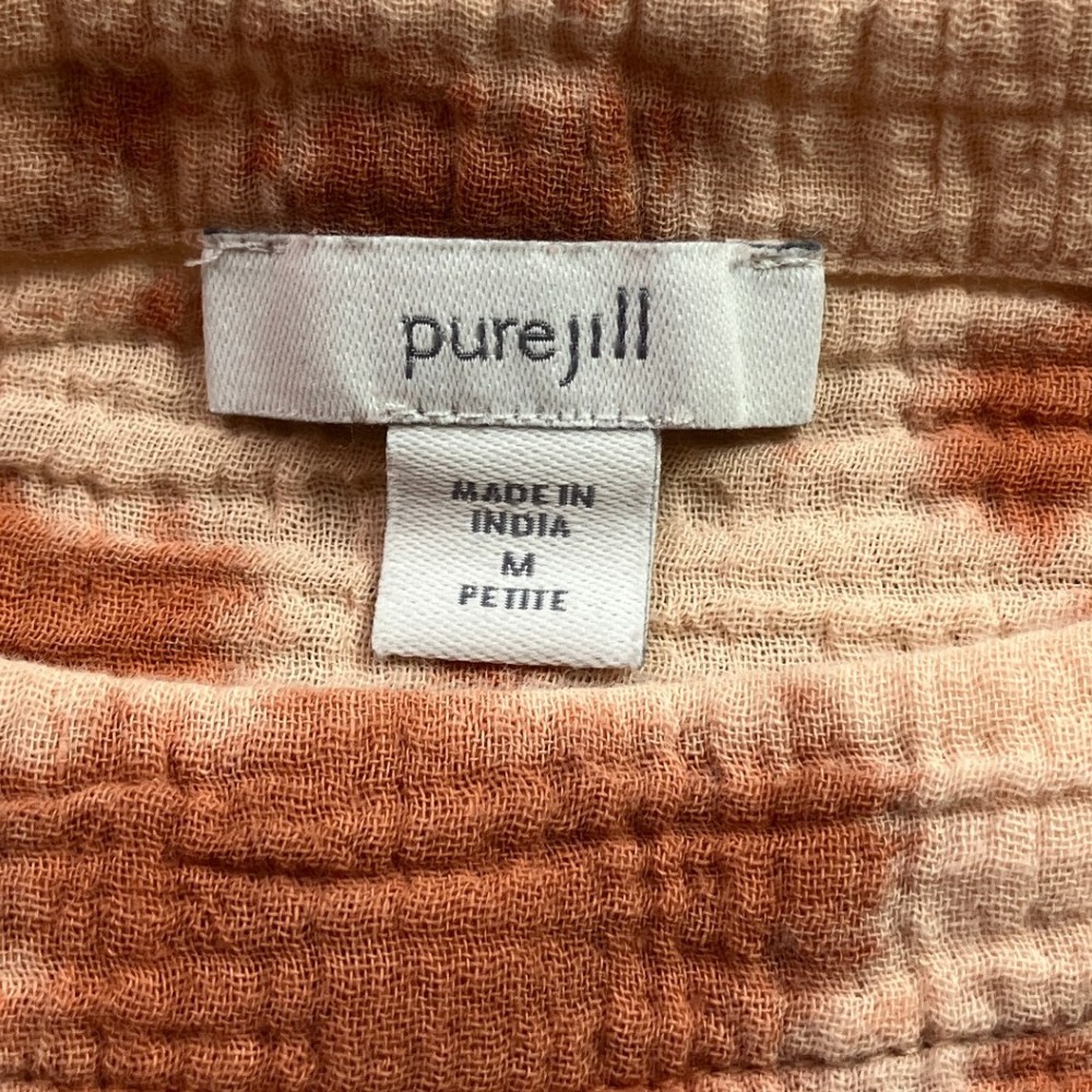Pure Jill Shirt Womens Medium Petite Tie-Dye Oversized Boxy Mature Boho Festival - Picture 5 of 9